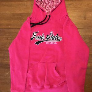 Ferris State Pink Hoodie + Teal Ferris T-shirt  M